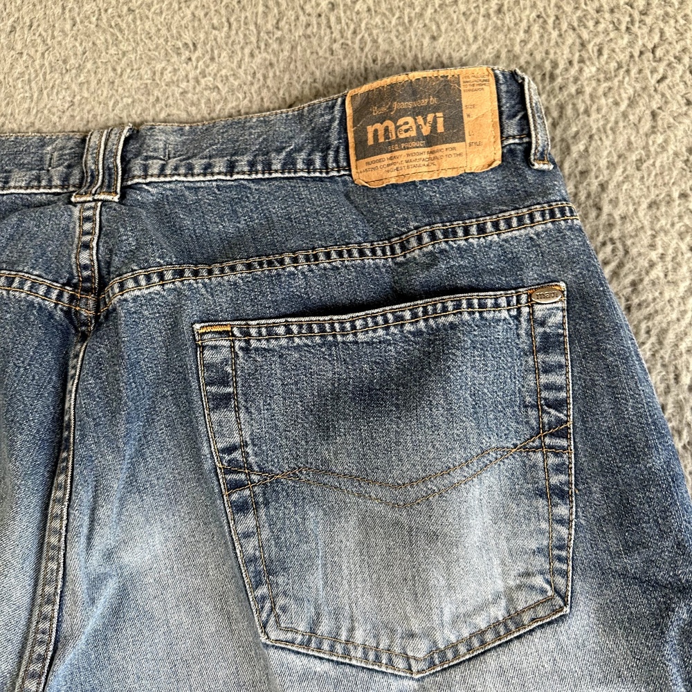 Mavi Jeans Men's 36x32 Blue Wide Leg Medium Wash Distressed (35x32 Actual) - Picture 13 of 14